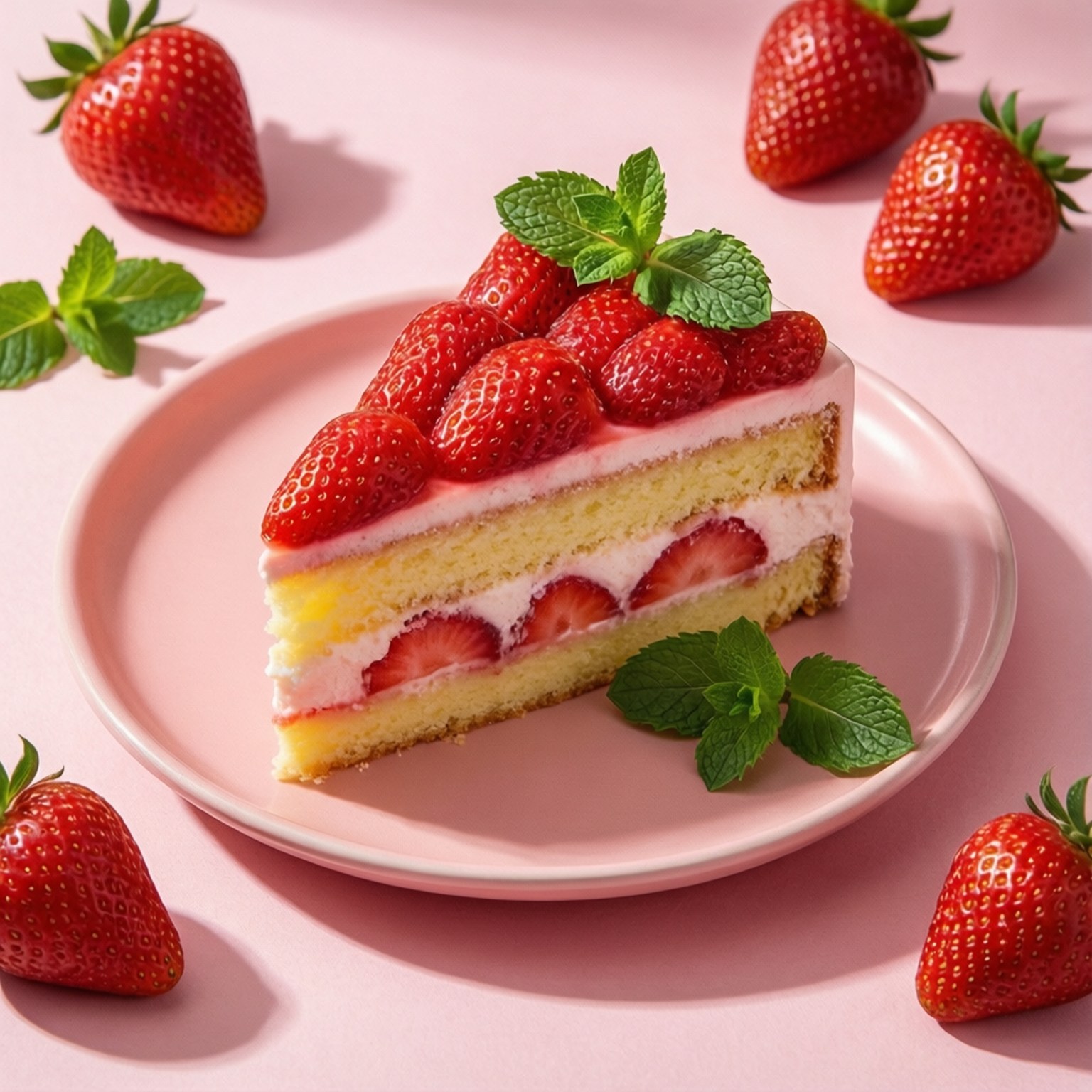 Felie de tort cu căpșuni Fundal