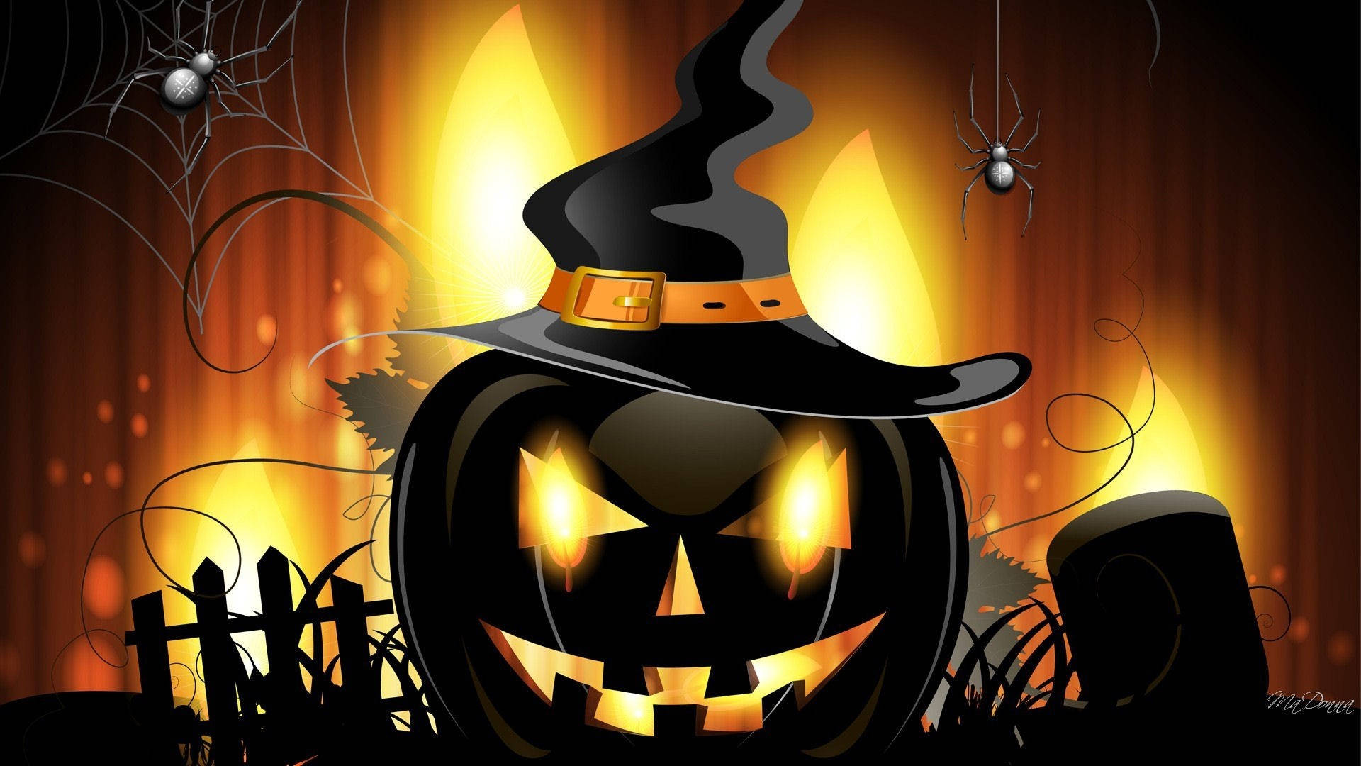 Felinar vintage de Halloween cu dovleac negru Fundal