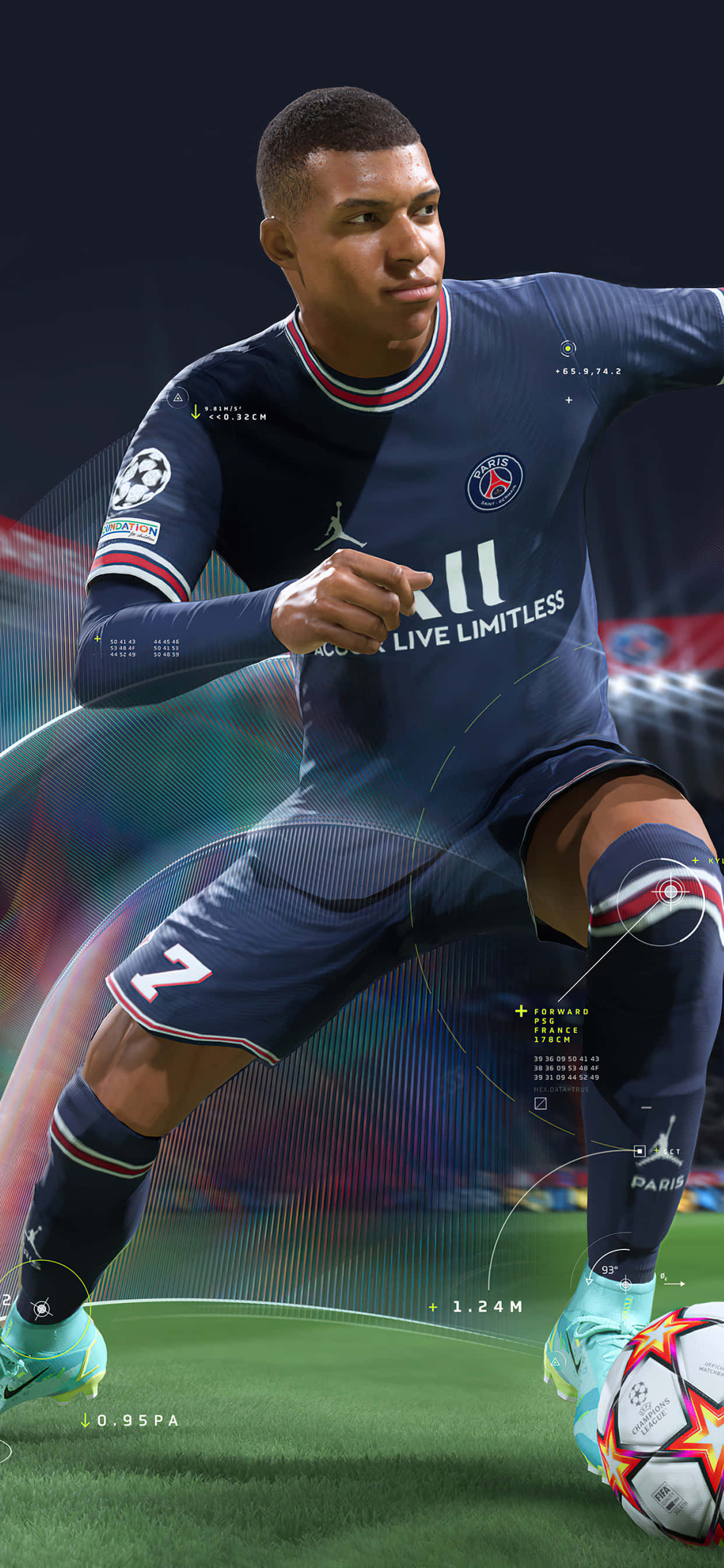 Fenomenul Fotbalului Kylian Mbappe în Acțiune Fundal