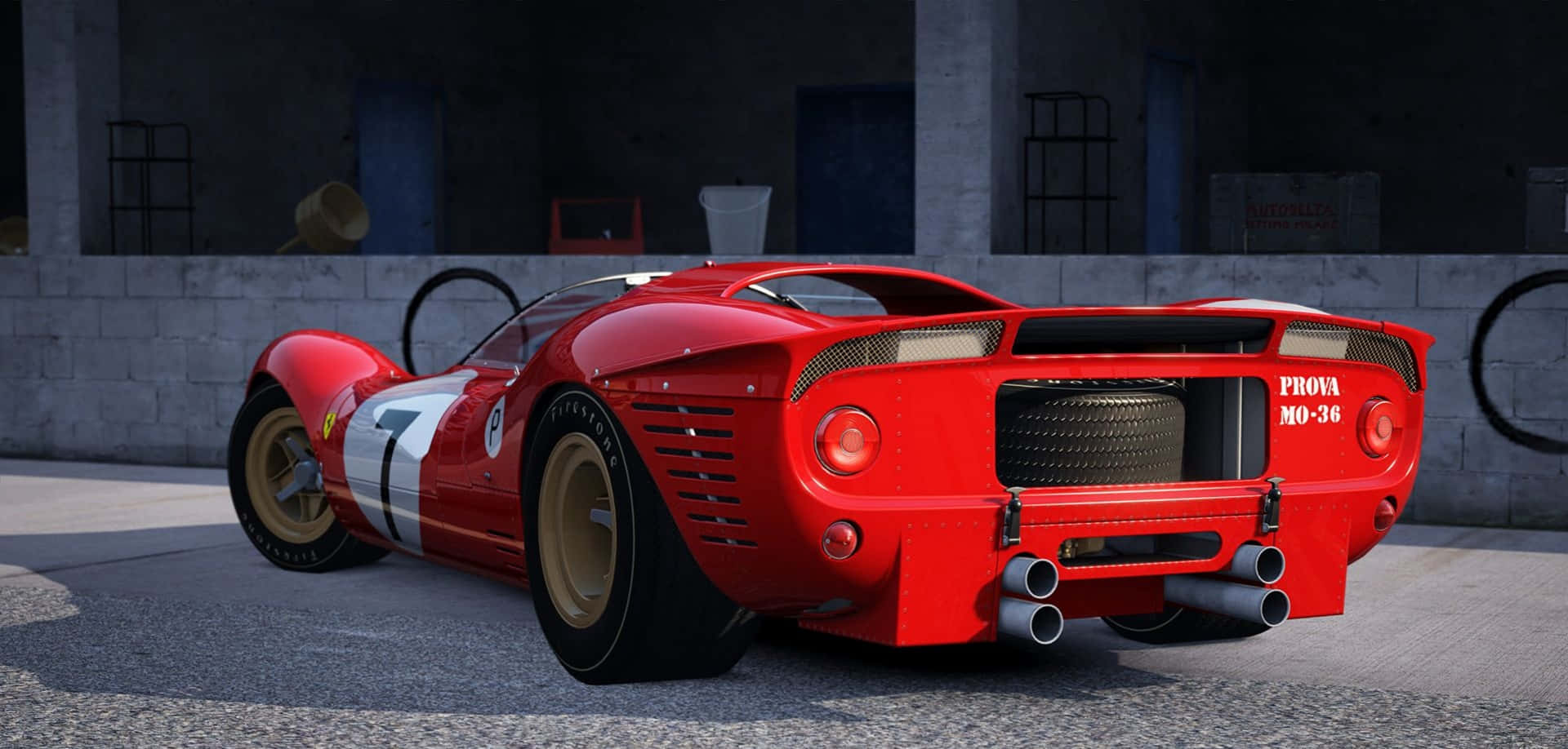 Ferrari 330 cu patru țevi de eșapament Fundal
