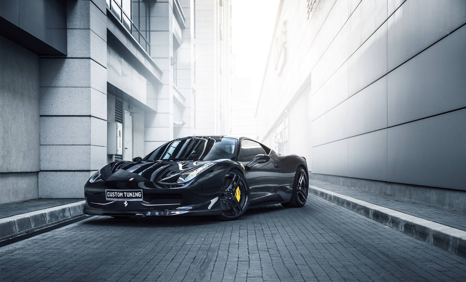 Ferrari 458 Italia modificat de Novitec gri deschis wallpaper. — Ferrari Fundal