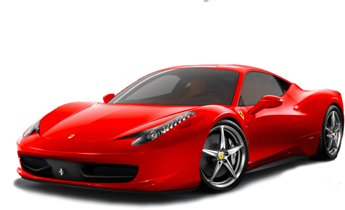 Ferrari 458 Italia roșie vedere laterală Fundal