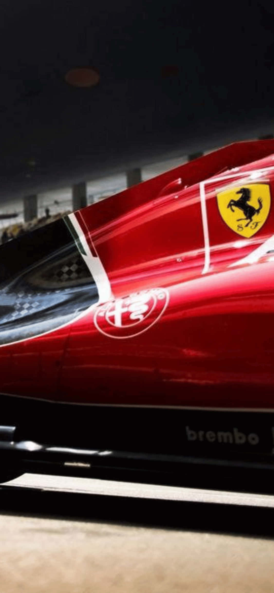Ferrari în lateral iPhone Xs F1 2018 Fundal