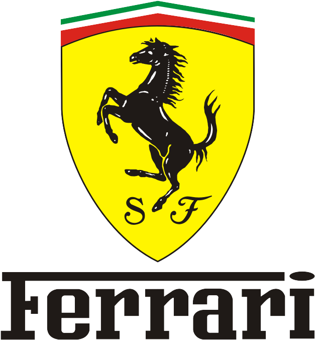 Ferrari Logo cu Calul Cabrat Fundal