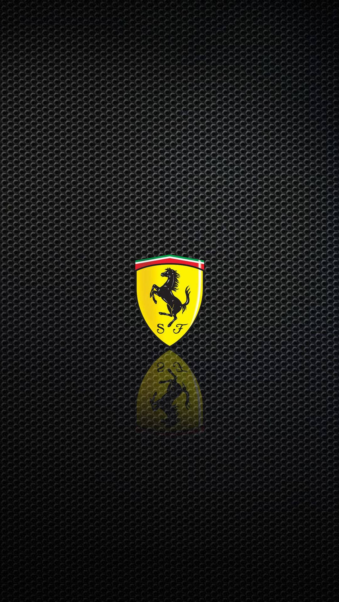 Ferrari Phone Logo Negru Estetic Fundal