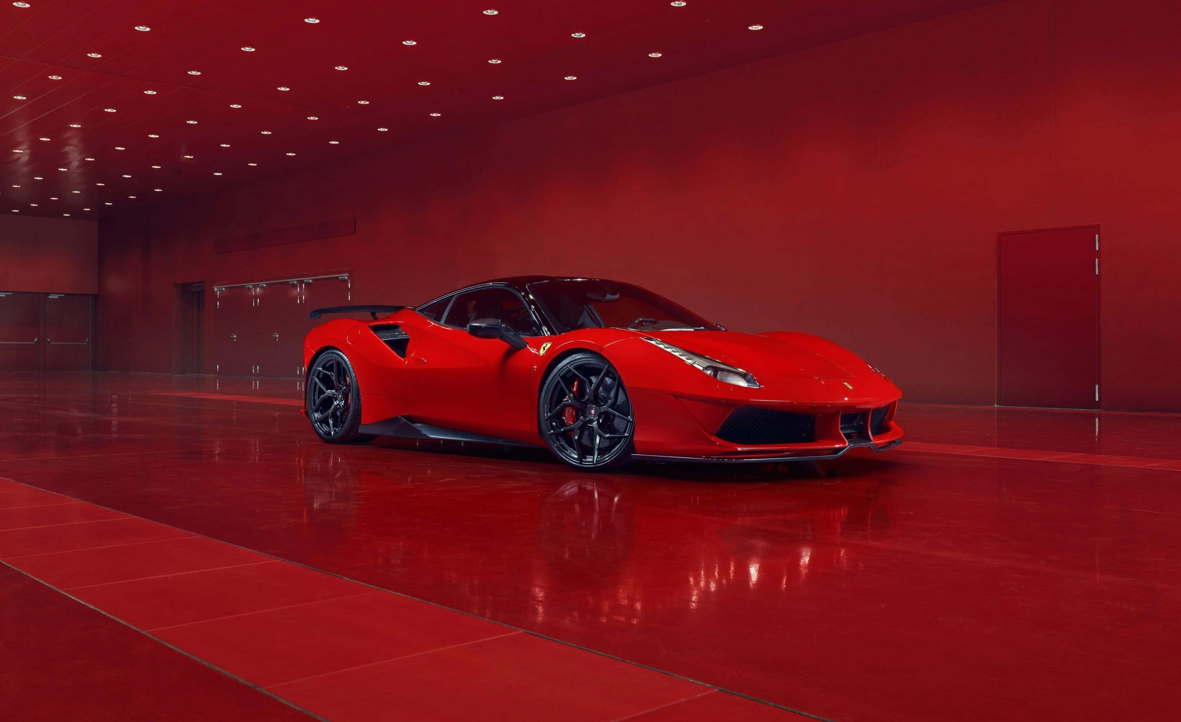 Ferrari roșu de lux condus la limită Fundal