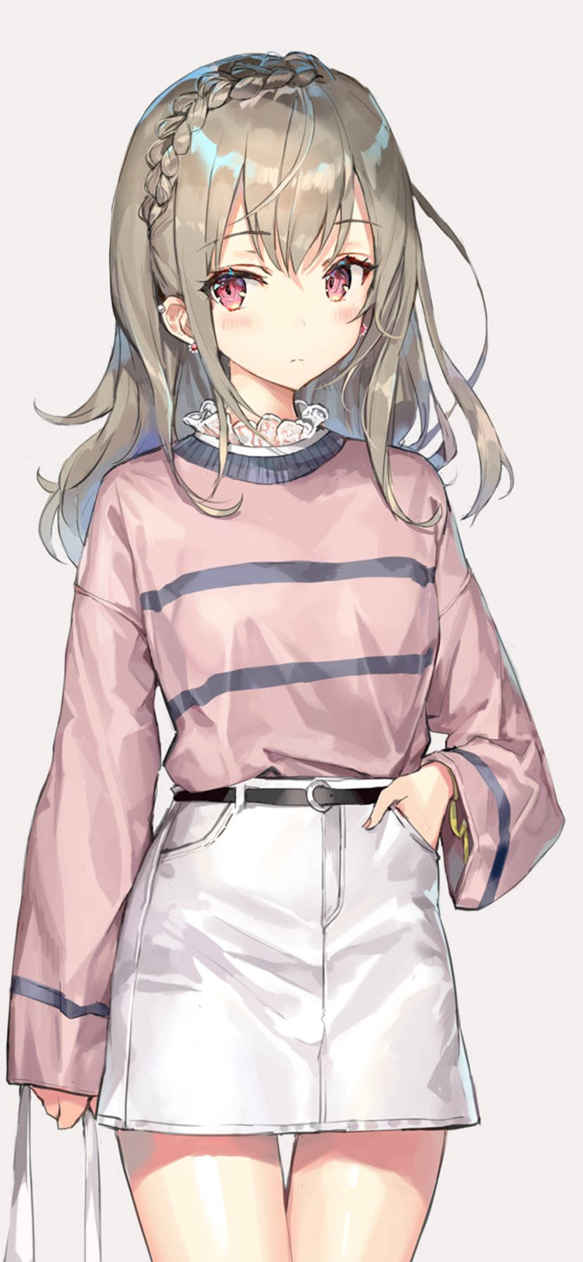 Fetă Anime Drăguță și Stilată Fundal