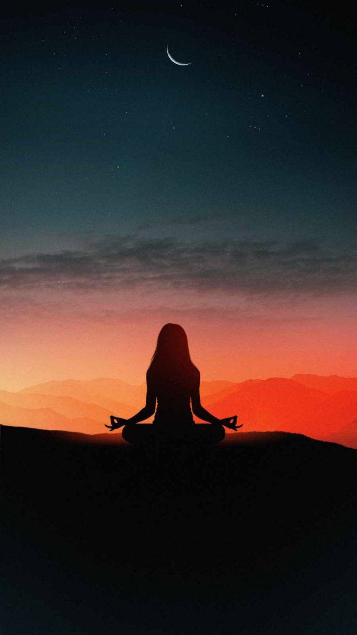 Fetă Yoga Estetică pentru iPhone X Fundal