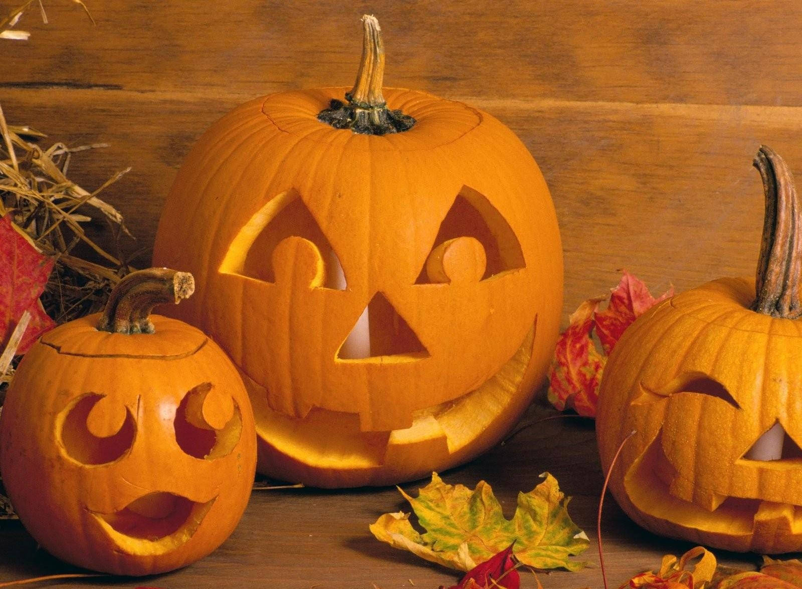 Fețe de dovleac sculptate de Halloween Fundal