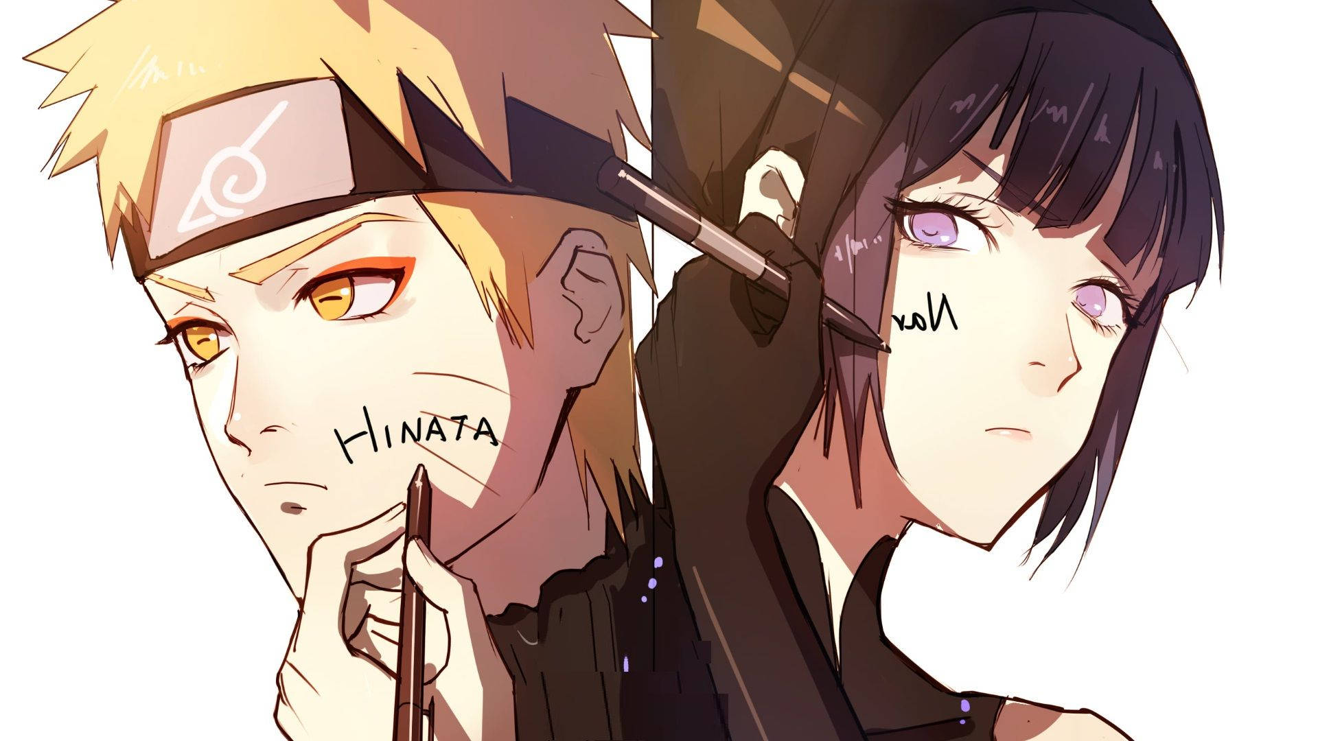Fețele lui Naruto și Hinata Fundal
