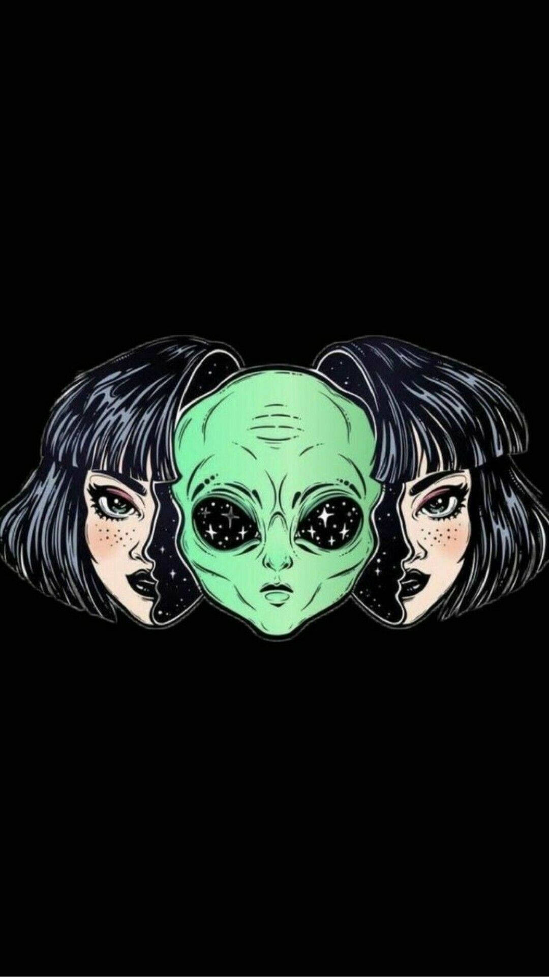 Fetita Alienă Estetică Trippy Fundal