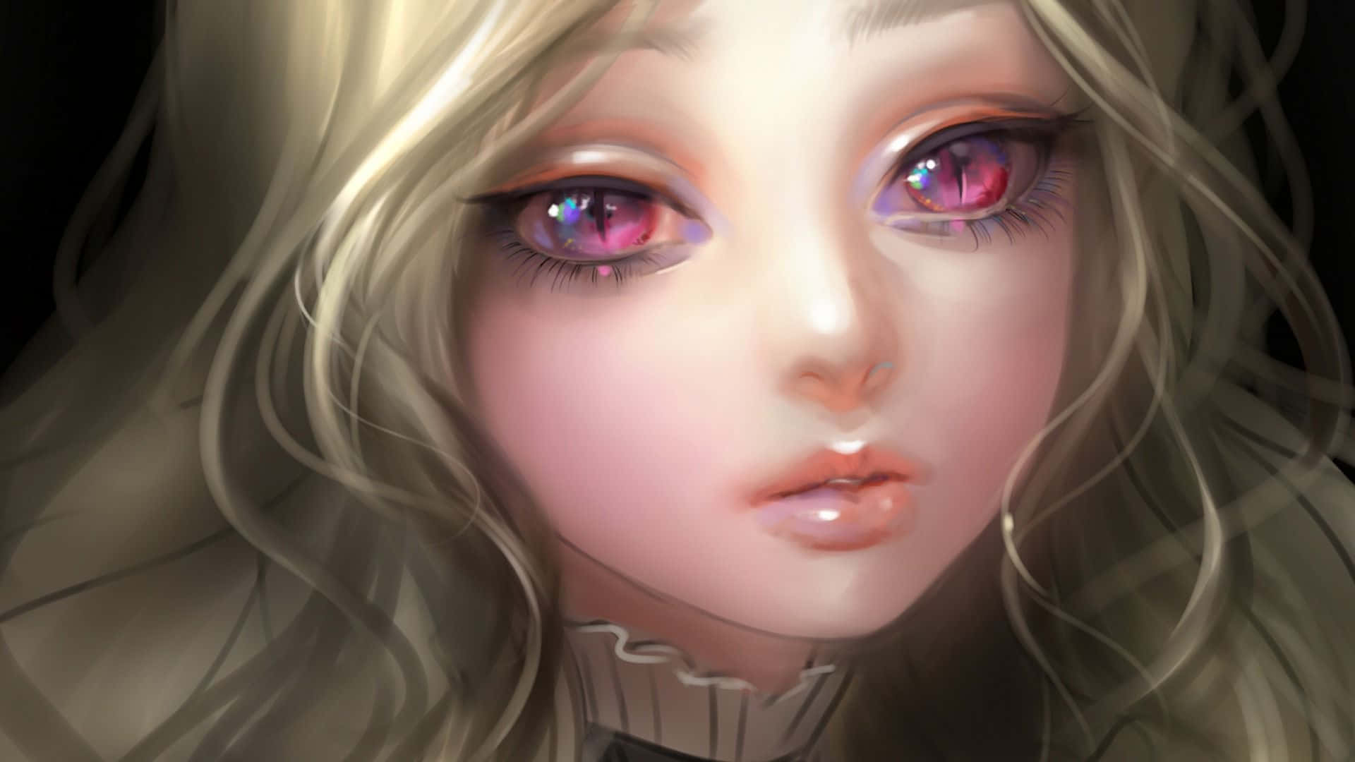 Fetiță anime 3D drăguță Fundal