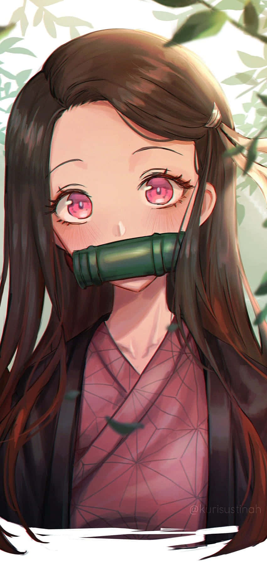 Demon Slayer Anime Girl Cute Nezuko Portret Fundal