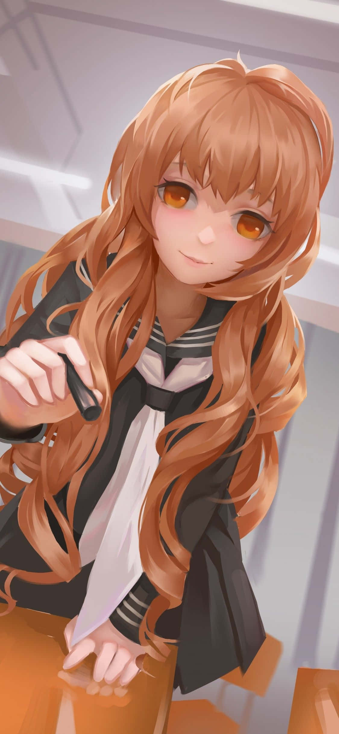 Fetita anime drăguță Taiga Aisaka Fundal