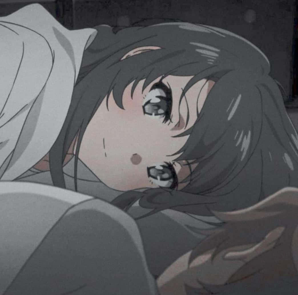 Fetiță anime întinsă, pereche de poze de profil Fundal