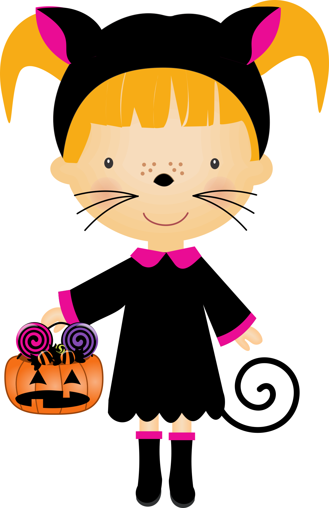 Fetita costum pisica Halloween.PNG Fundal