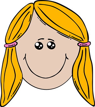 Fetita de Desene Animate Cu Zâmbet Fundal