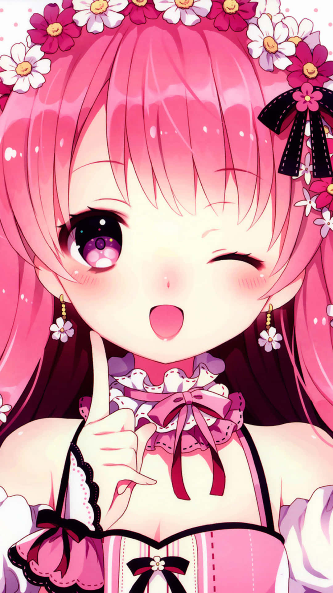 Fetiță Kawaii Anime Drăguță pentru Ecran iPhone Fundal