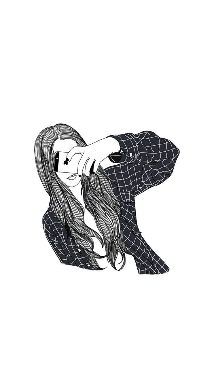 Fetita selfie desen cool Fundal