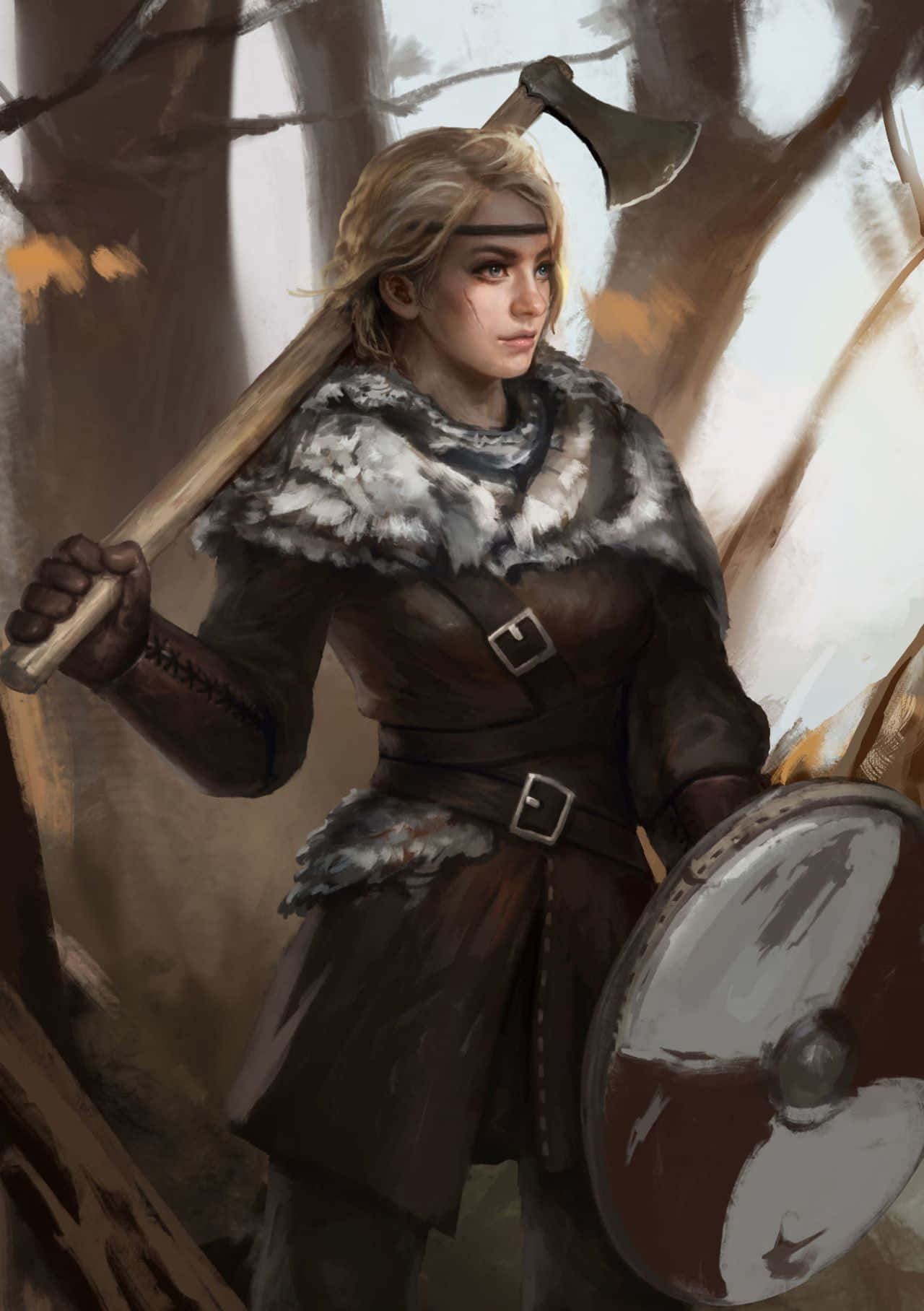 "Fierce Female Viking Warriors - Ready to Bravery Anything" Fundal