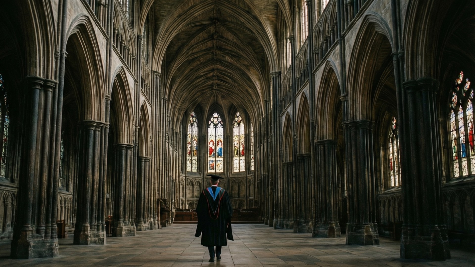 Figură Academică în Catedrală Fundal