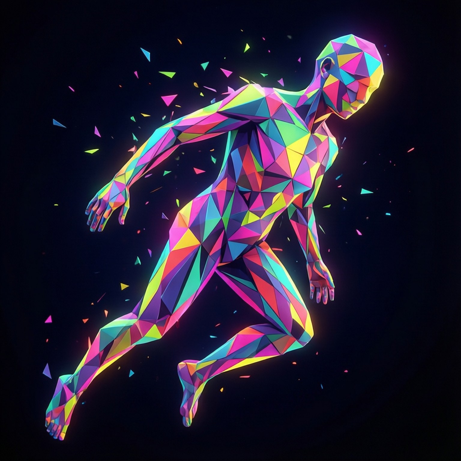 Figură Neon Geometrică Fundal