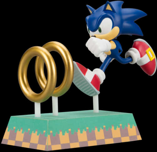 Figura Sonic cu Inele Aurii Fundal