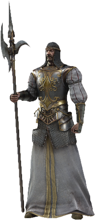 Figurină medievală cu cavaler halberdier Fundal