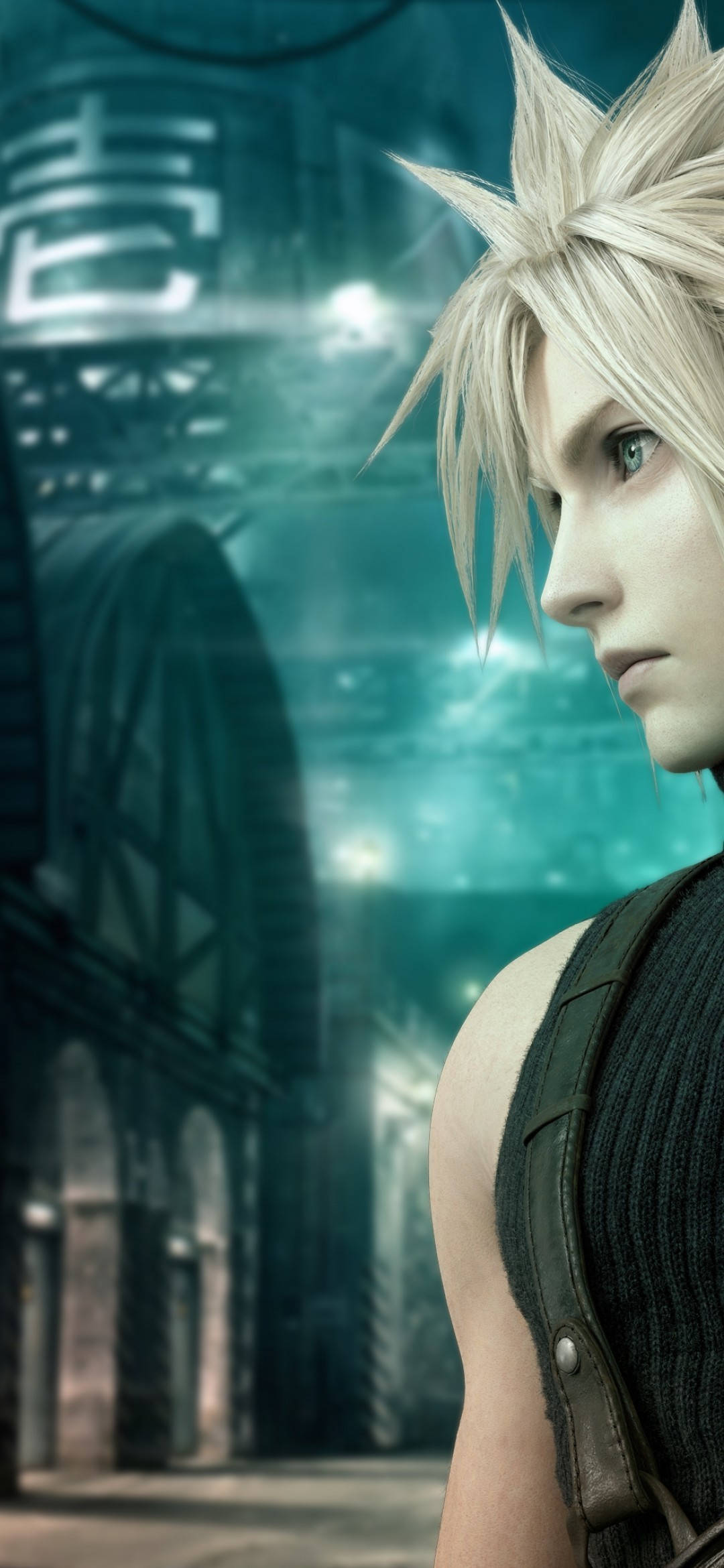 Final Fantasy 7 Profilul lateral al lui Cloud Fundal