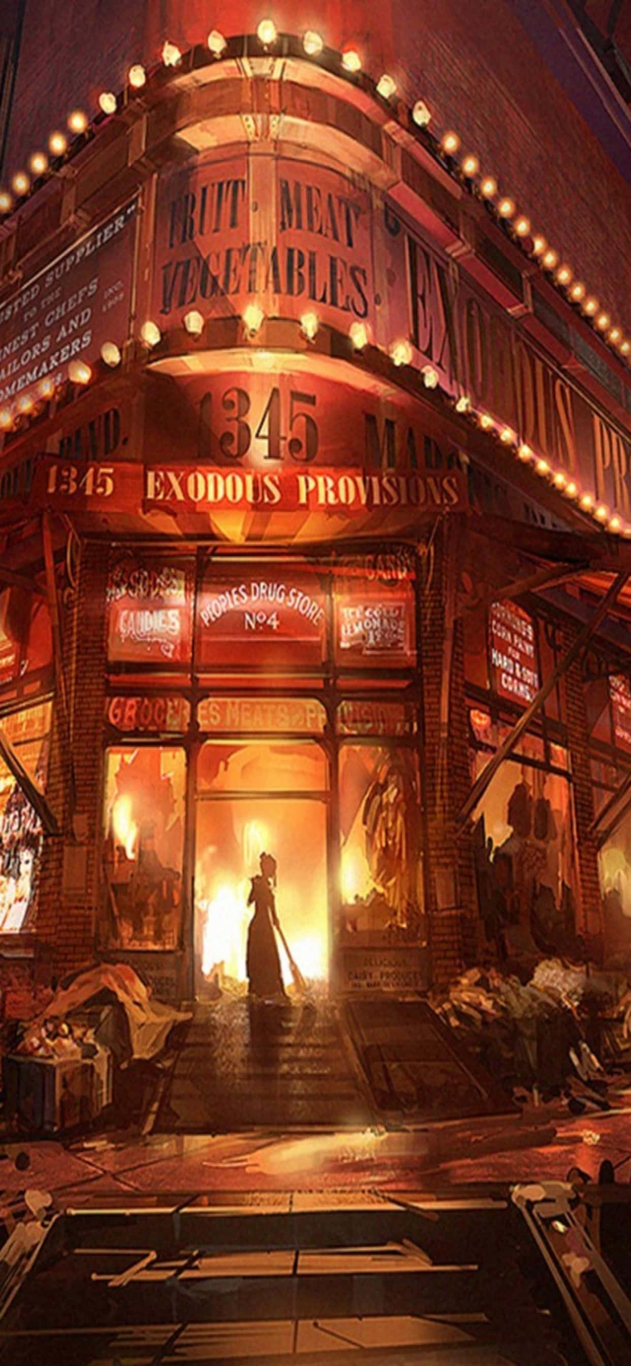Piață Flacără iPhone Xs Max Bioshock Infinite Fundal