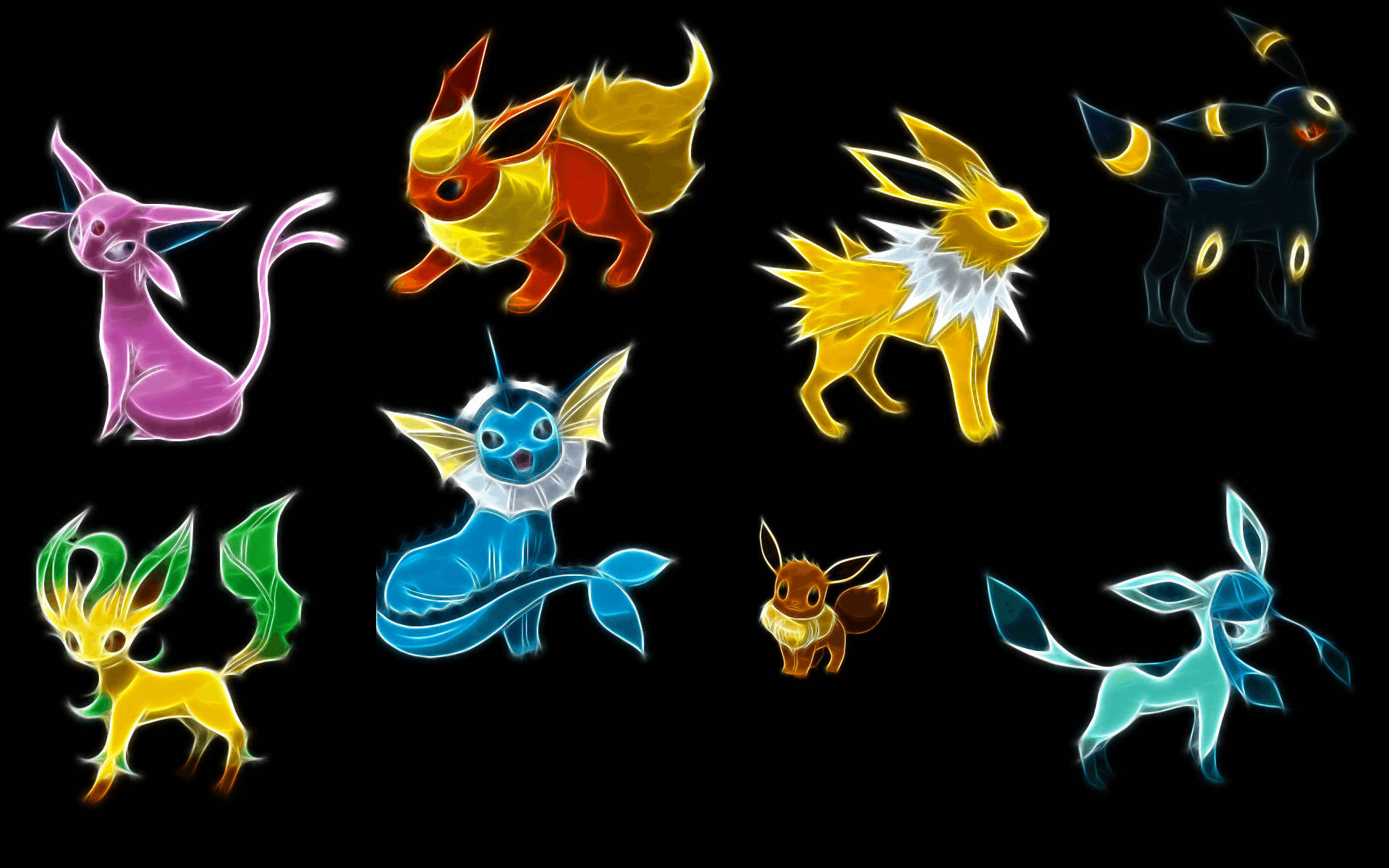 Flareon pe fundal negru Pokemon Fundal