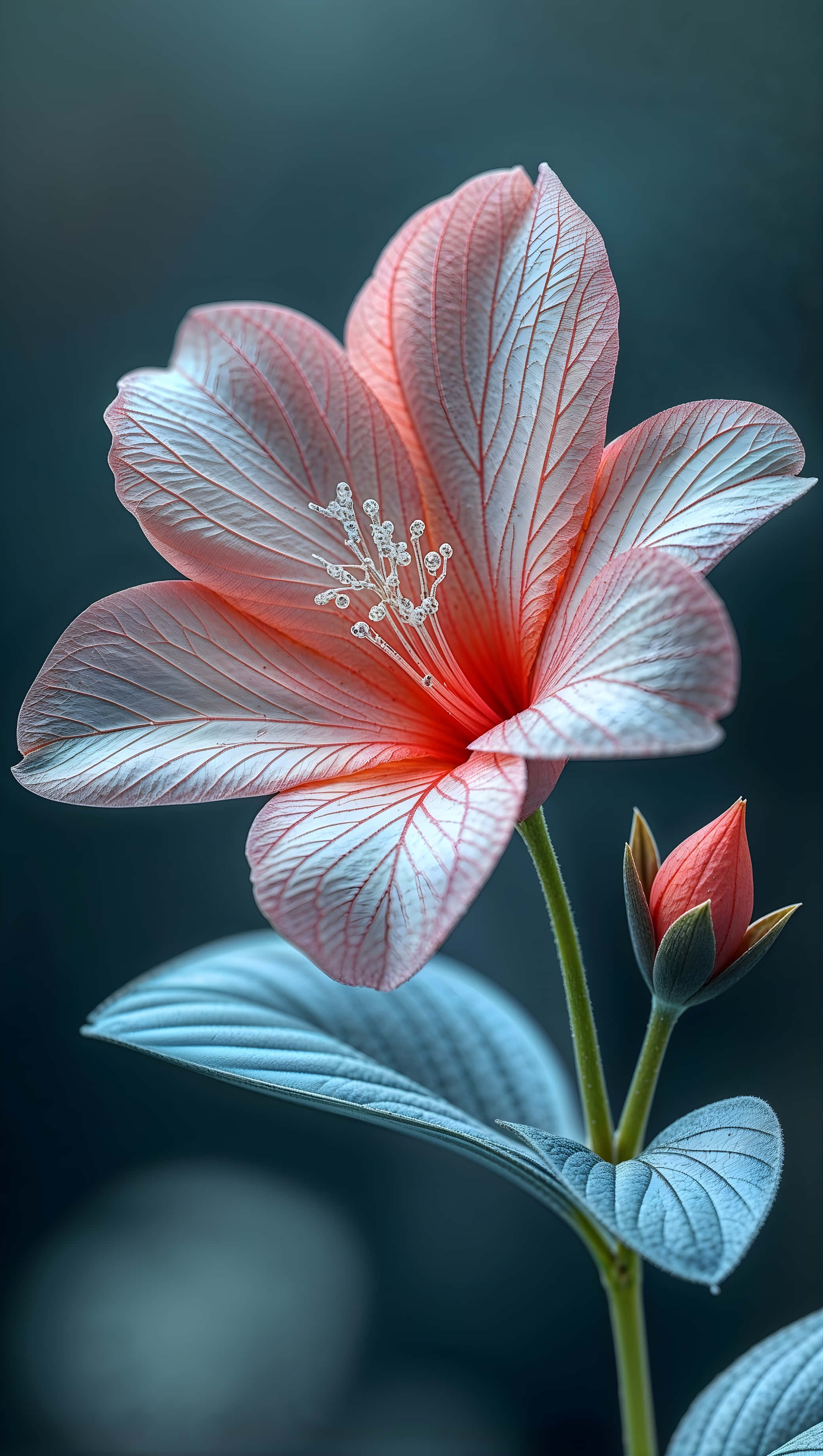 Floare cu gradient de la coral la alb Fundal
