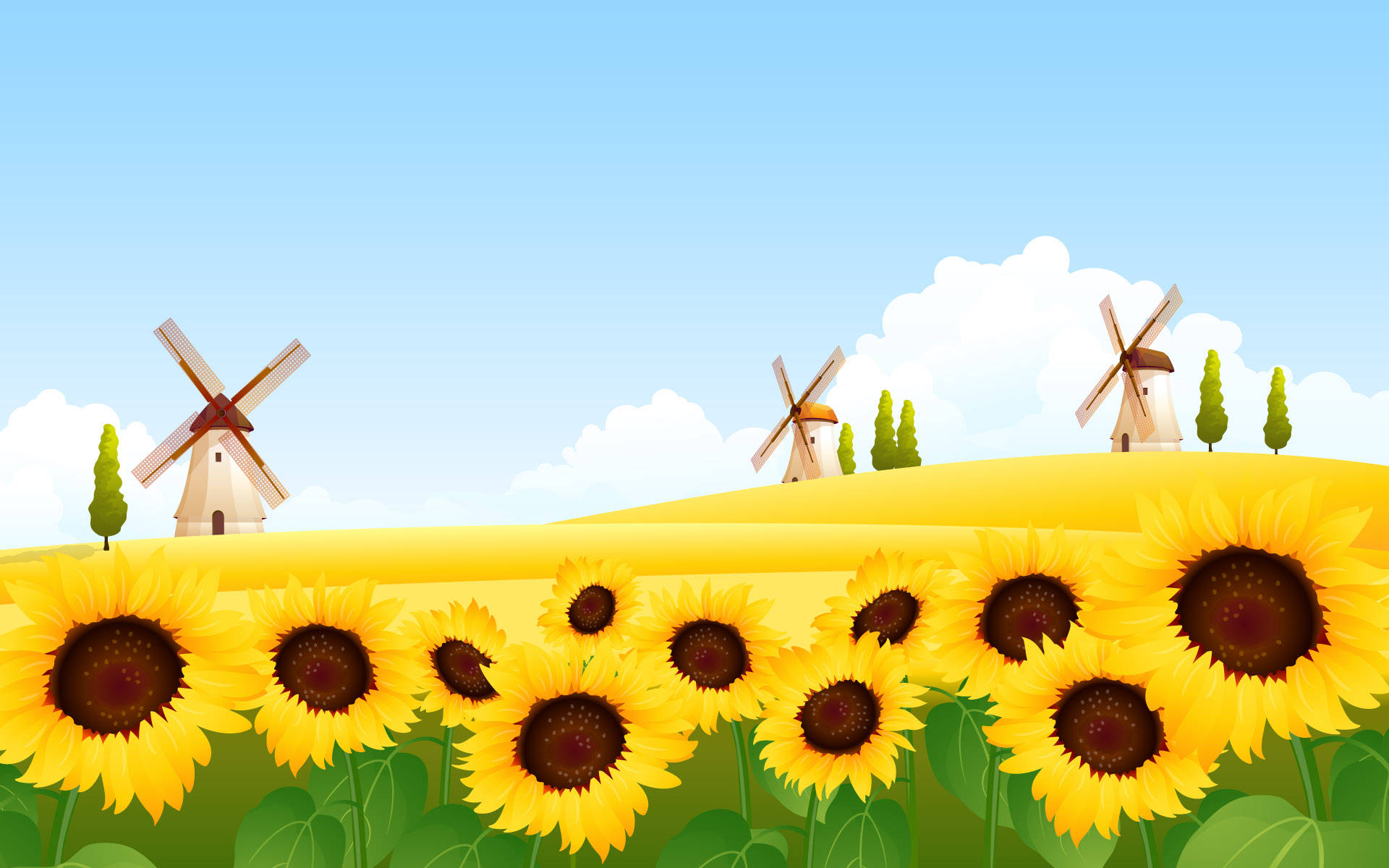 Floarea soarelui 4K Natură Fundal