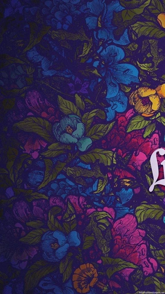 Floral Graffiti Floral iPhone Fundal