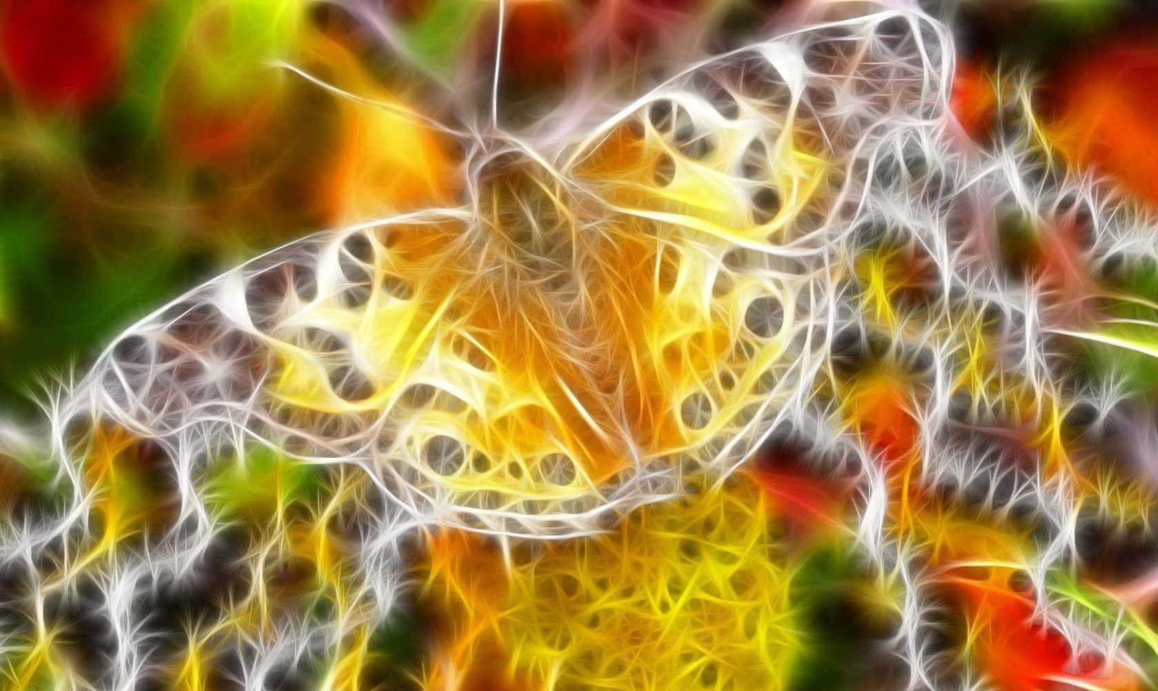 Fluture auriu-galben neon Fundal