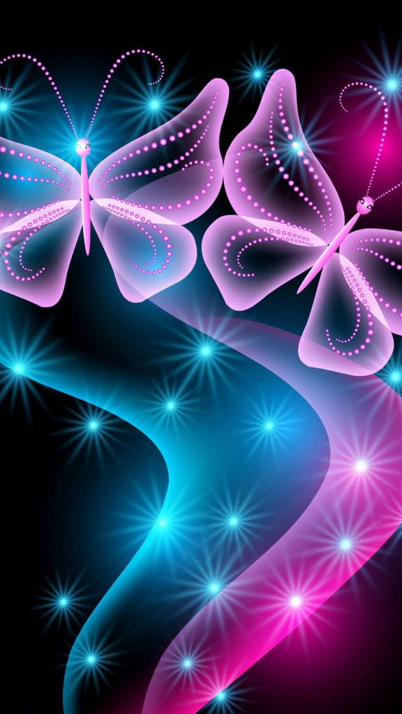 Fluture Neon iPhone Fundal
