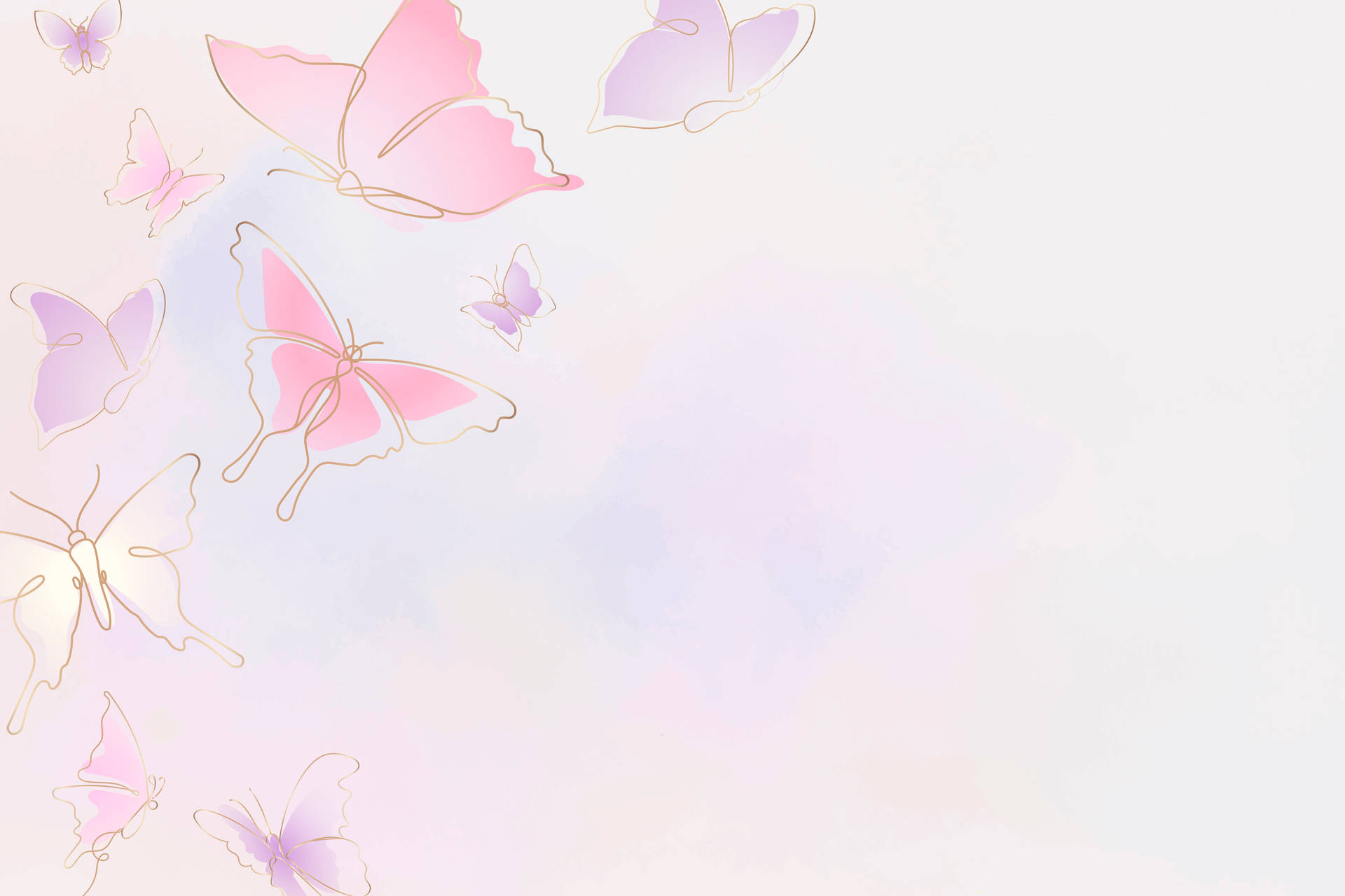 Fluture Pastel Aesthetic pentru Calculator Fundal