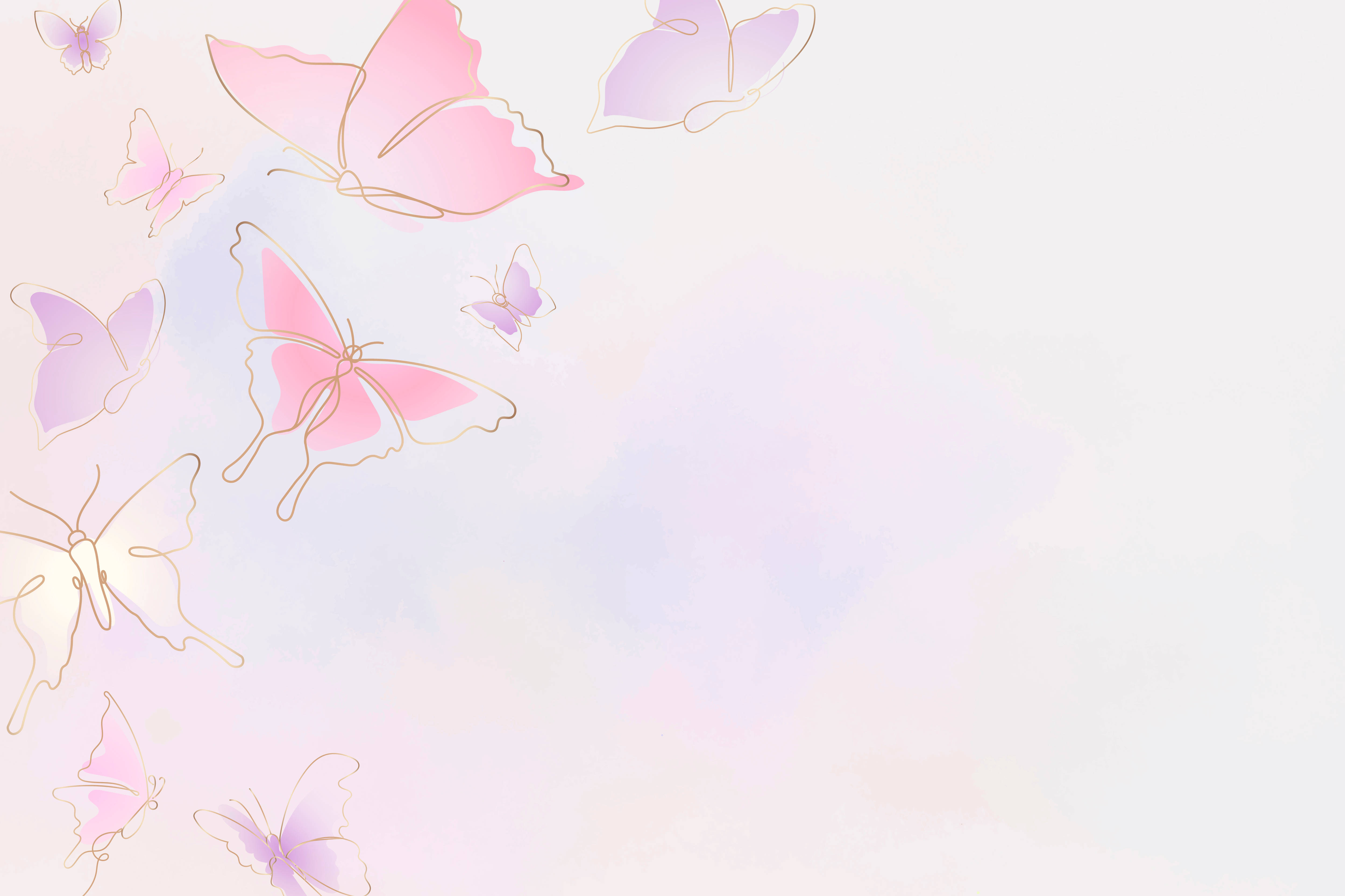 Fluture Pastel Aesthetic pentru Calculator Fundal