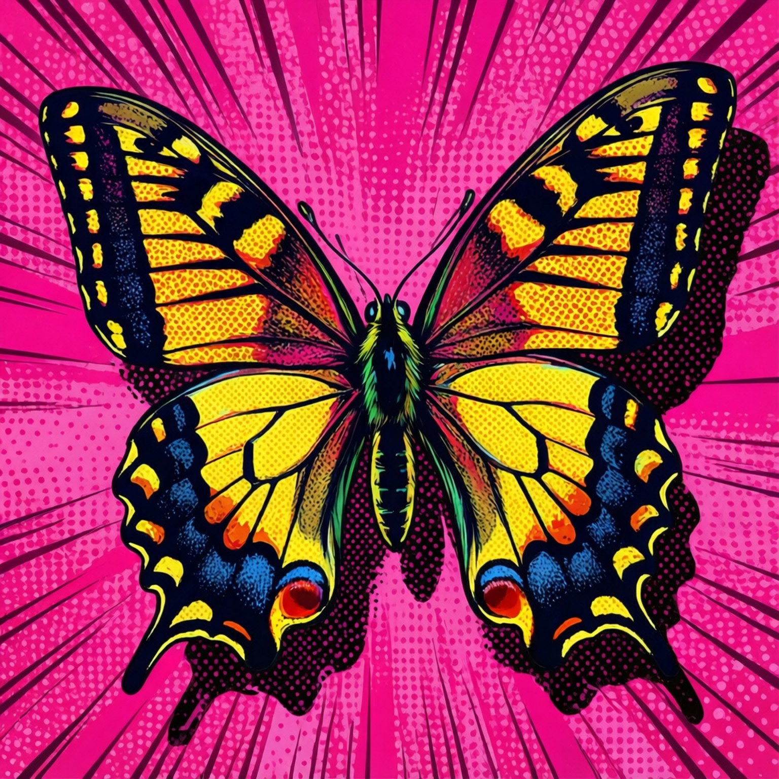 Fluture Pop Art Fundal