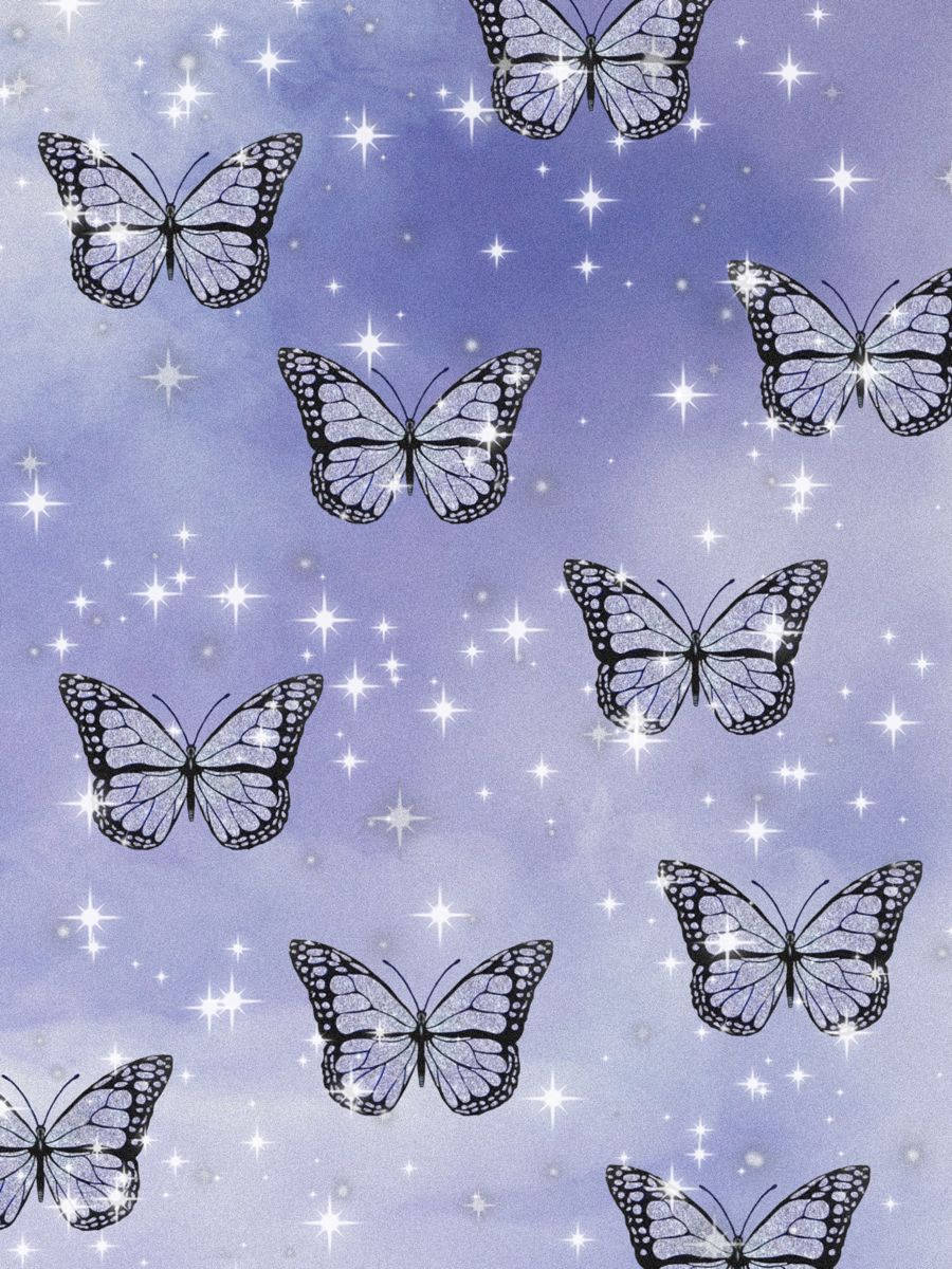Fluturi negri mov pastel Fundal