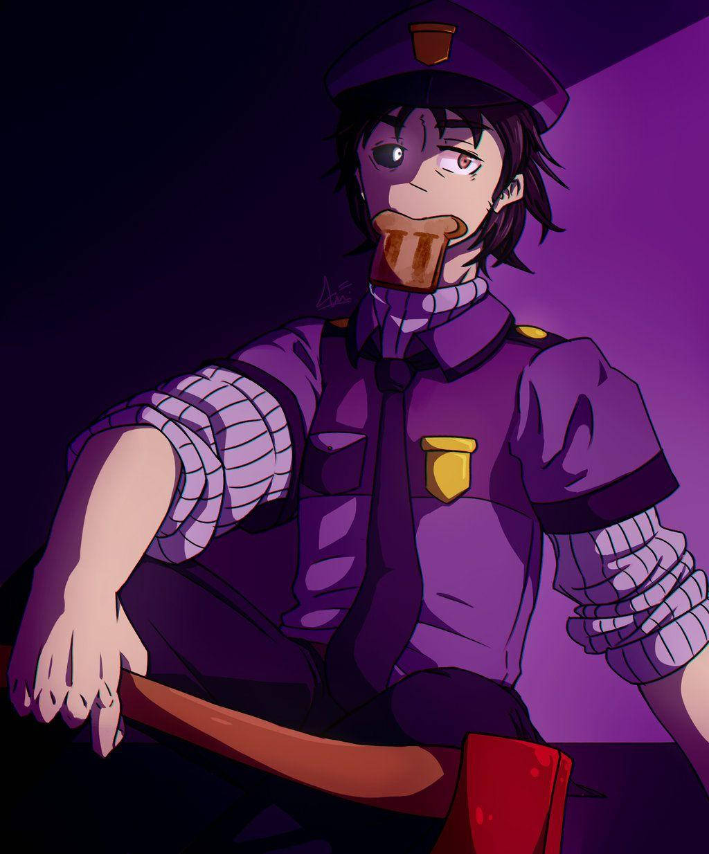 FNAF Purple Guy Anime Fanart Fundal