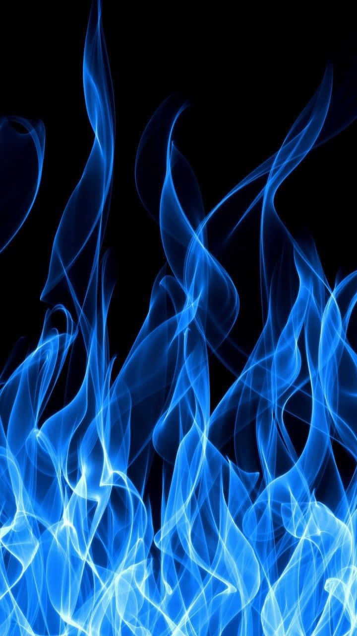 Foc Albastru Estetic pe Fundal Negru Fundal