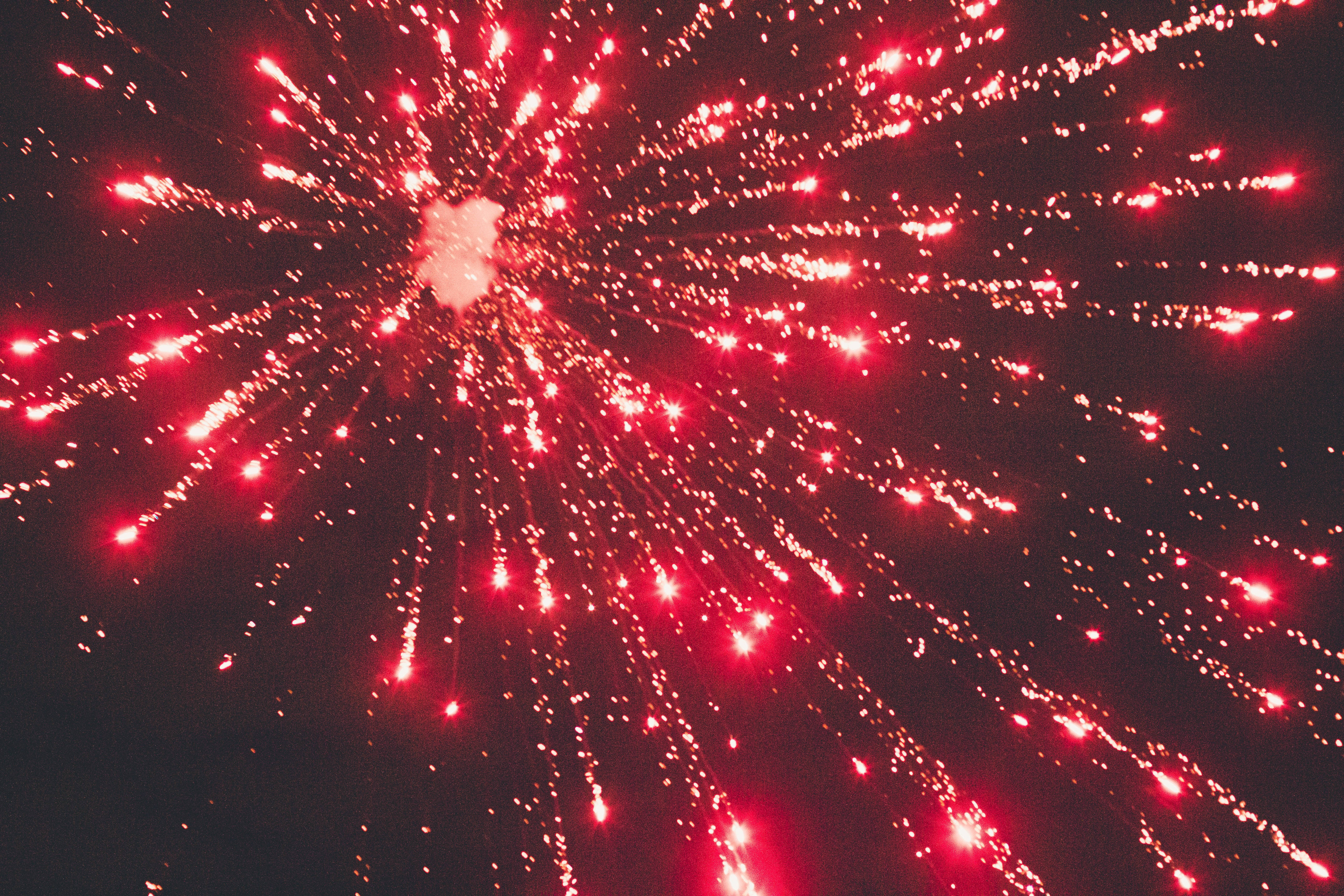 Focuri de artificii roșii-închis noaptea Fundal