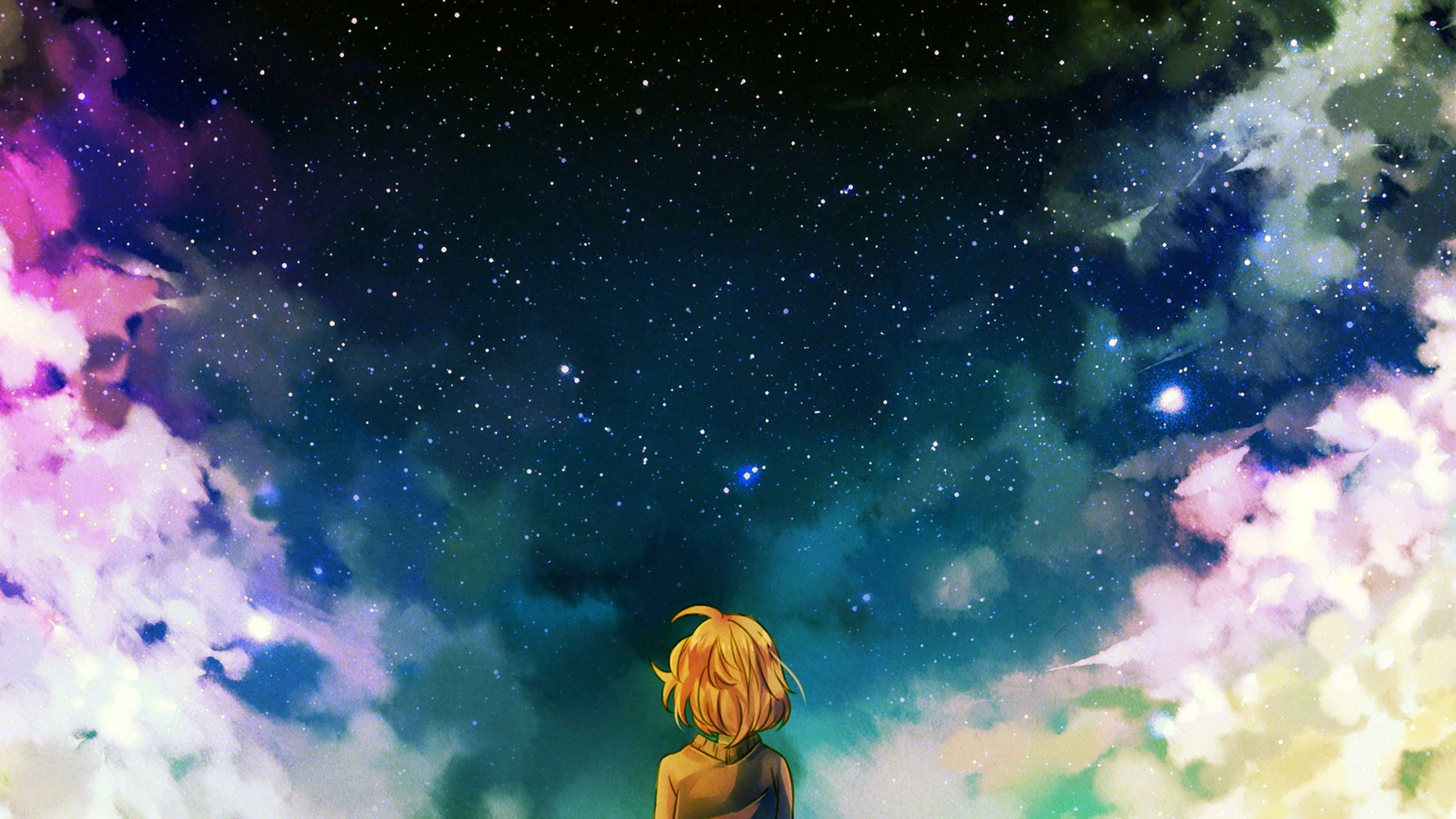 Fond de ecran animat 4K cu galaxie anime Fundal