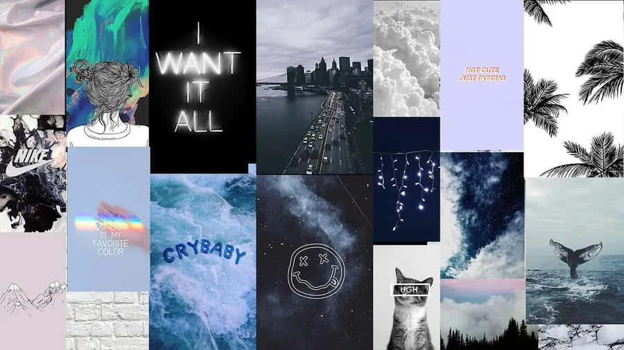 FOND DE ECRAN ESTETIC GRUNGE ALBASTRU Fundal