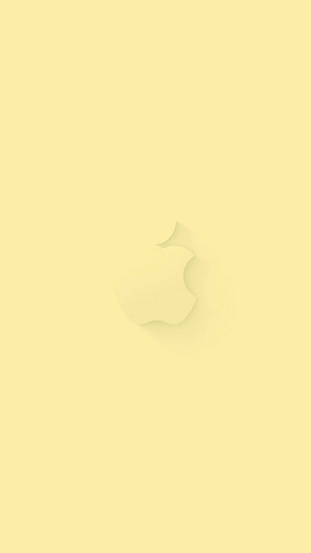 Fond de ecran estetic cu logo Apple galben pentru iPhone 11 Fundal