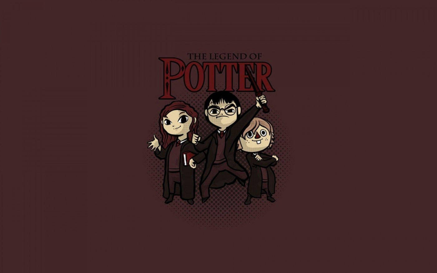 Fond de ecran iPad Harry Potter drăguț și caricatural Fundal