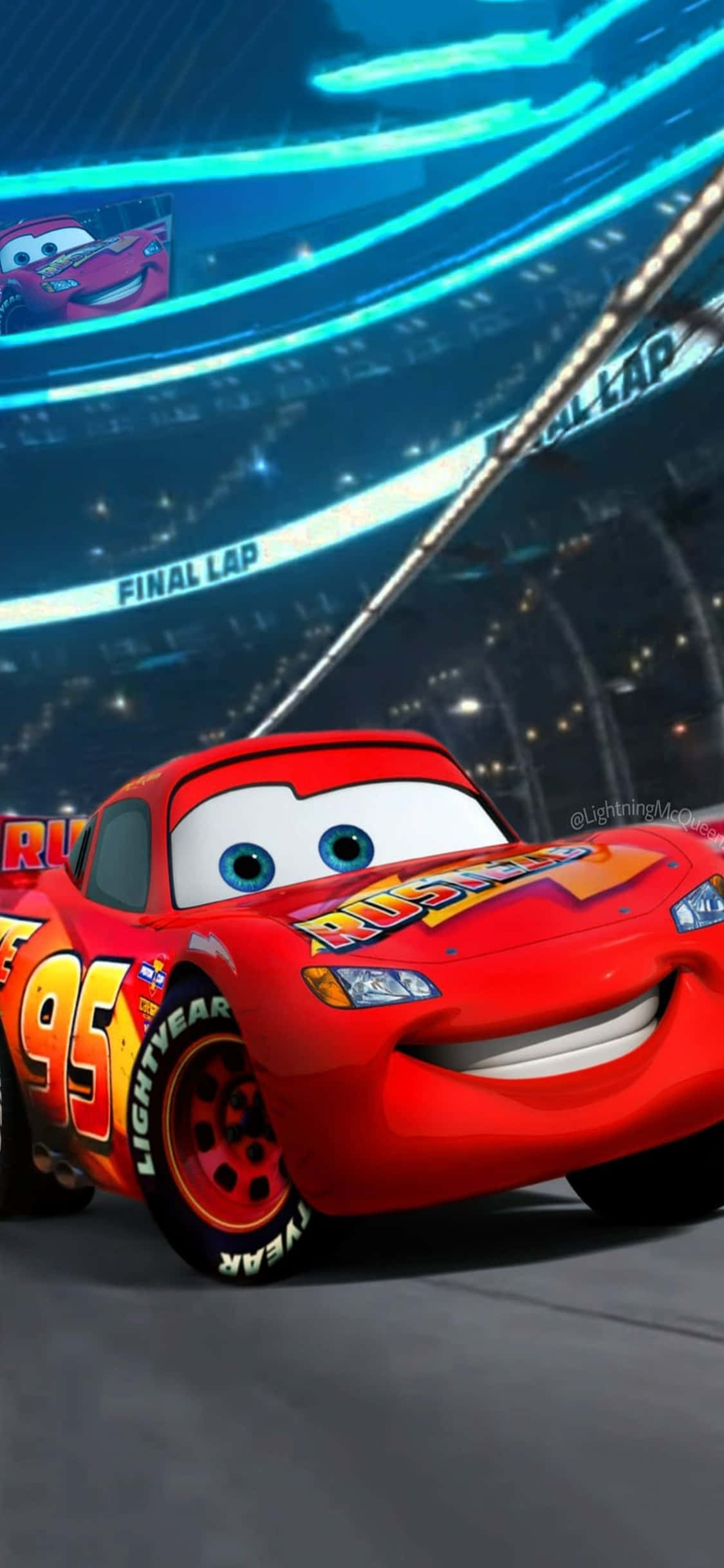 Fond de ecran iPhone X cu Mașini și Lightning McQueen Rust-eze Fundal