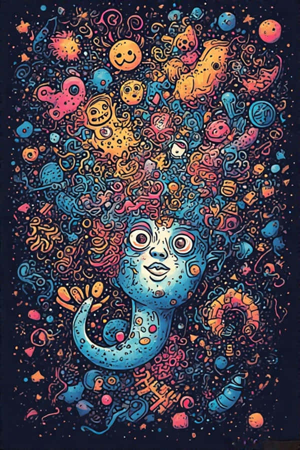 Fond de Ecran Jucăuș Doodle Art Creativitate Ciudată în 8K Fundal