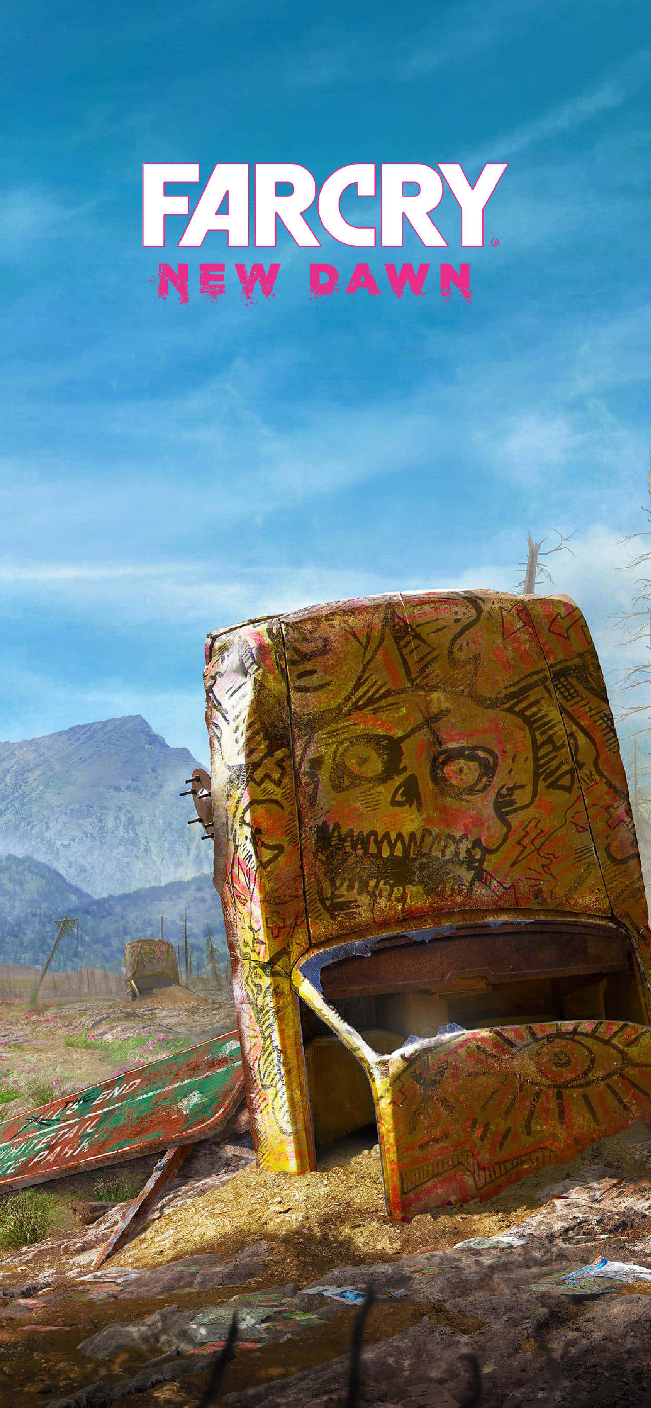 Fond de ecran mașină galbenă graffiti Pixel 3 Far Cry New Dawn Fundal